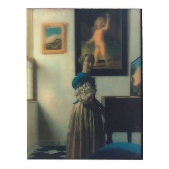 Young‎ Woman Standing Johannes Vermeer Art Demo Print 3.5" x 4.5" Lenticular 3D - Picture 1 of 2